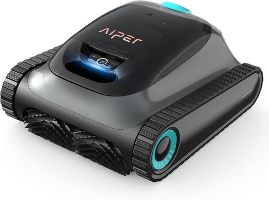 AIPER Scuba S1 Poolroboter – Kabellos & leistungsstark | Für Boden, Wand & Wasserlinie | 4 Reinigungsmodi | Bis 150 m² | Dunkelgrau