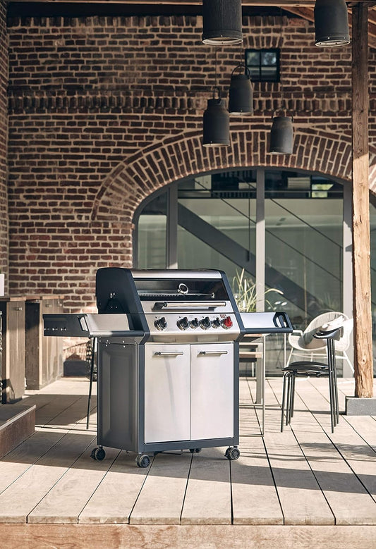 Enders Gasgrill MONROE PRO 4 SIK TURBO – 800 °C Turbo Zone, 4 Brenner, Seitenkocher & Sichtfenster | Edelstahl/Schwarz